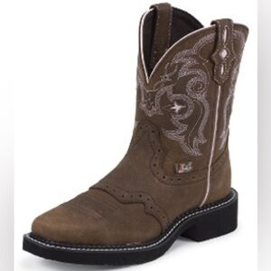 Justin Gypsy Work Boots Bay Apache Cowhide Brown Size 6.5B Western Rodeo Ranch